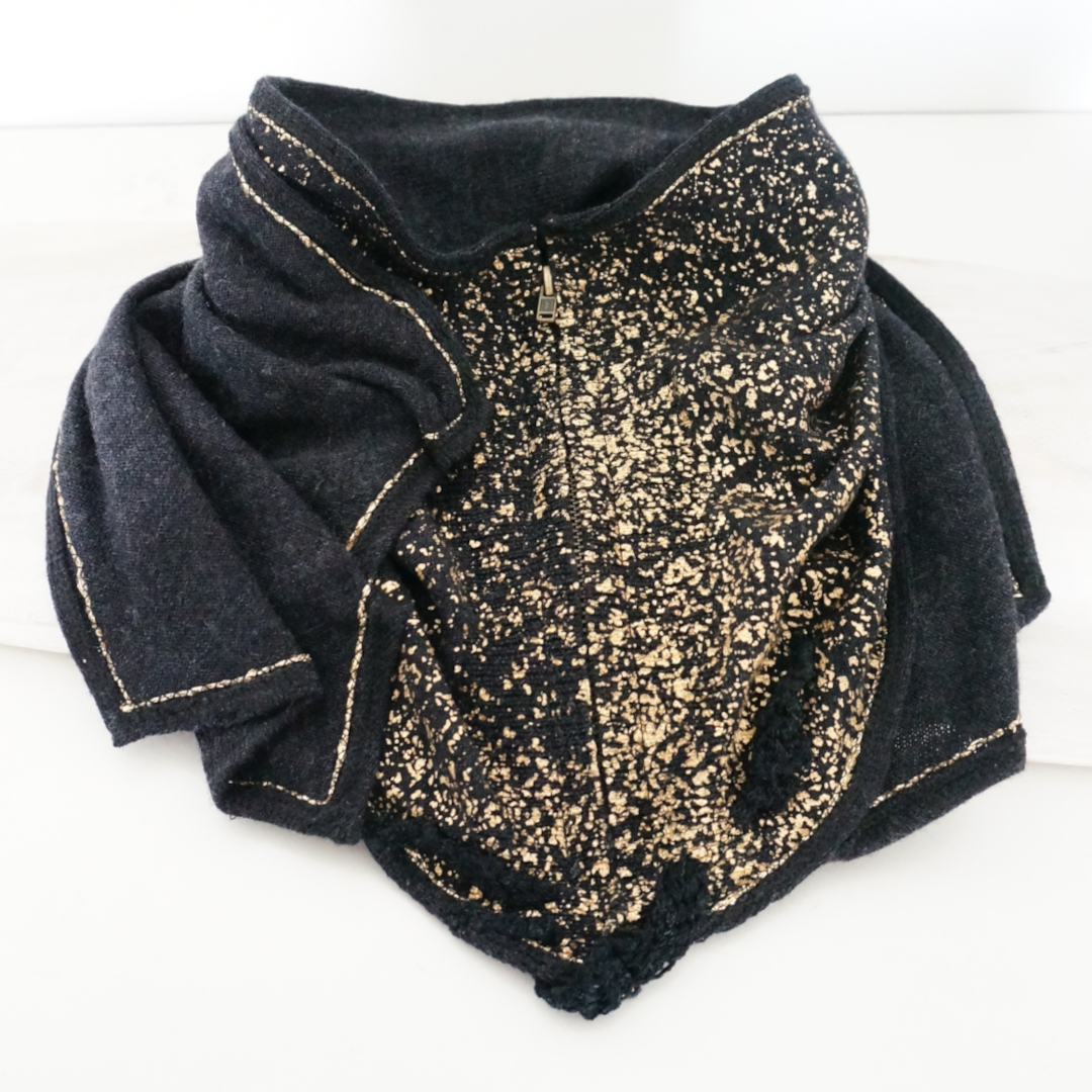 Gold and Black Cowl Scarf