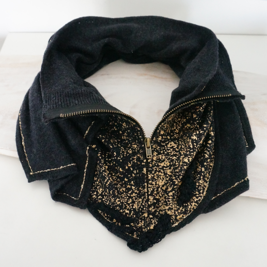 Gold and Black Cowl Scarf