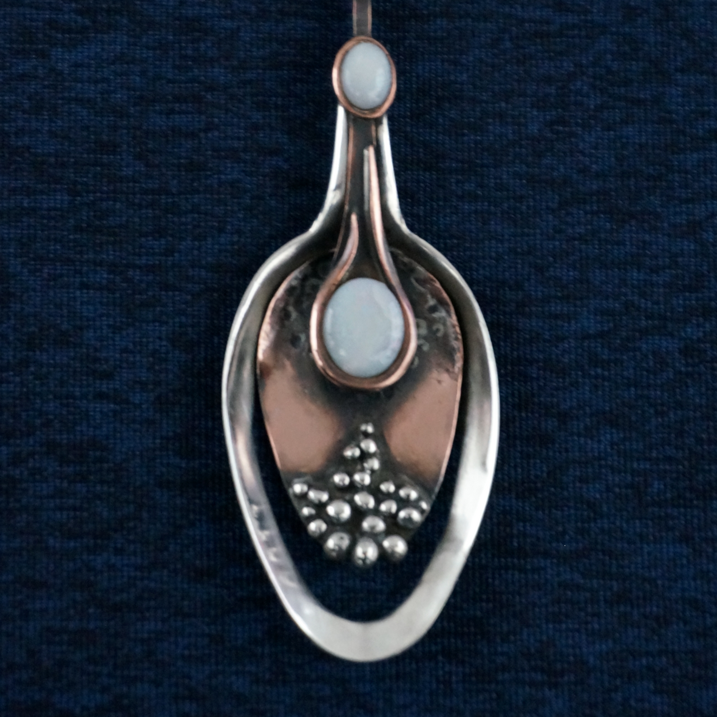 "Nature" necklace - sterling silver, copper and Opal