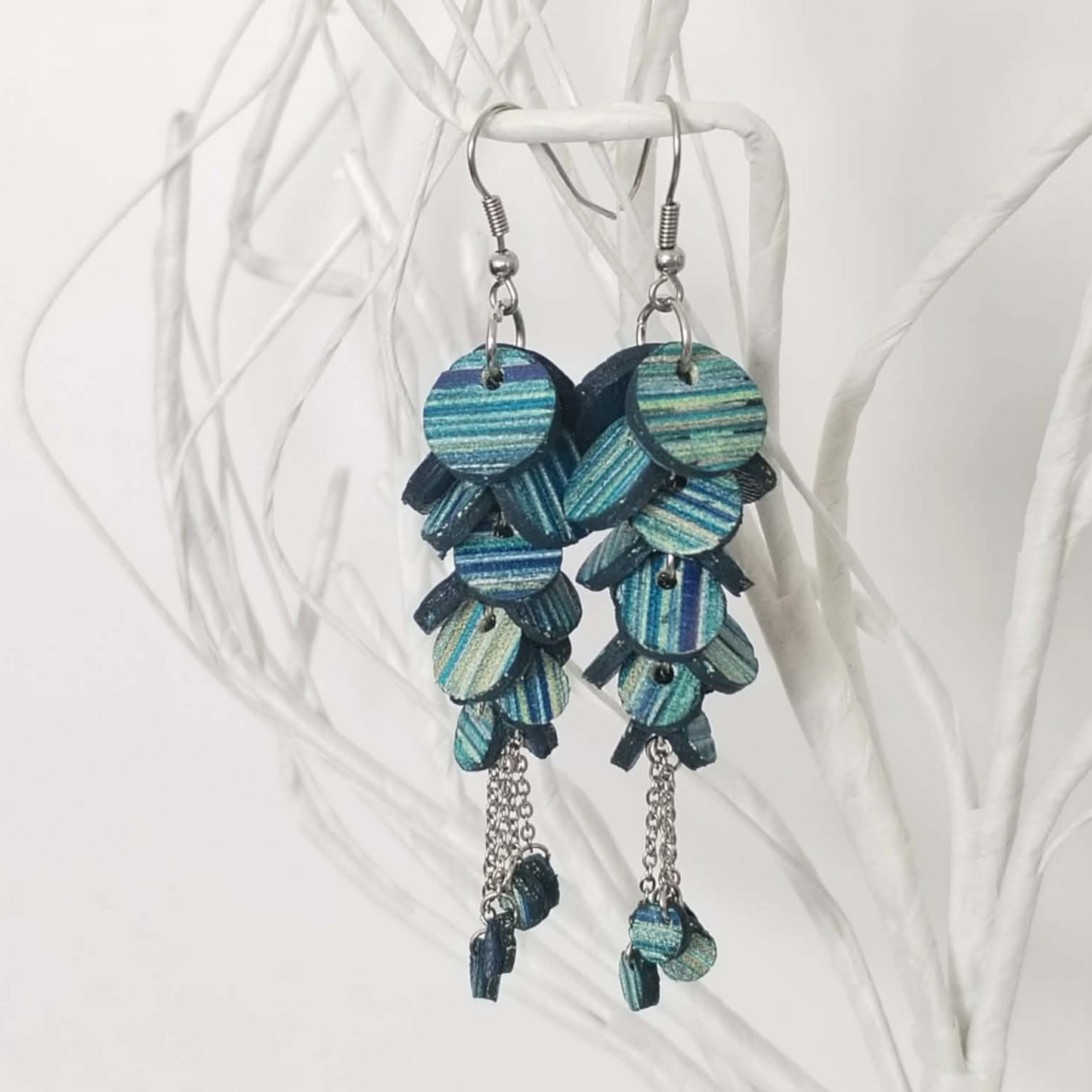 Blue Circles - set, earrings and necklace