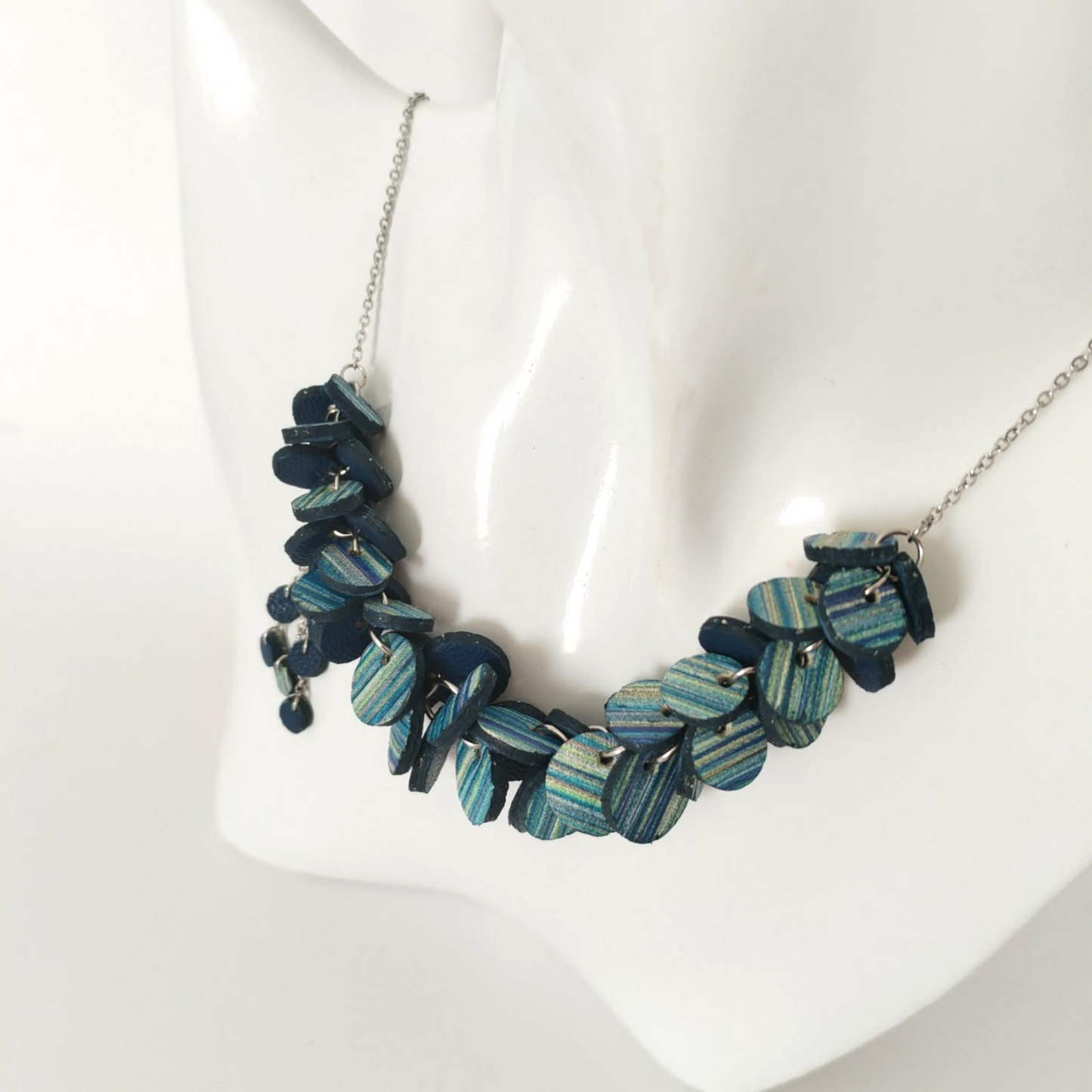 Blue Circles - set, earrings and necklace