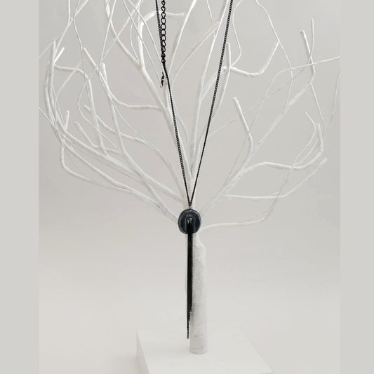 Denim Necklace with fringe