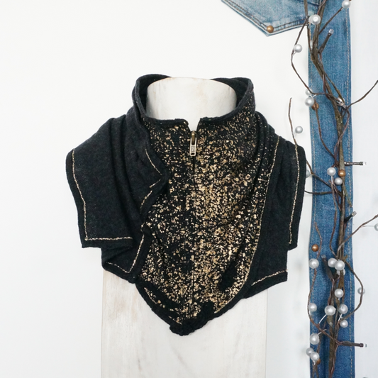 Gold and Black Cowl Scarf
