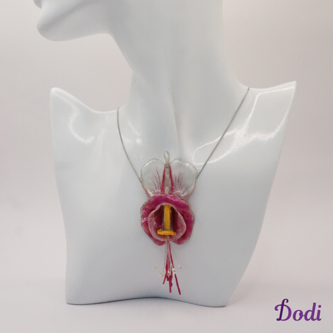 Magenta Flower Necklace