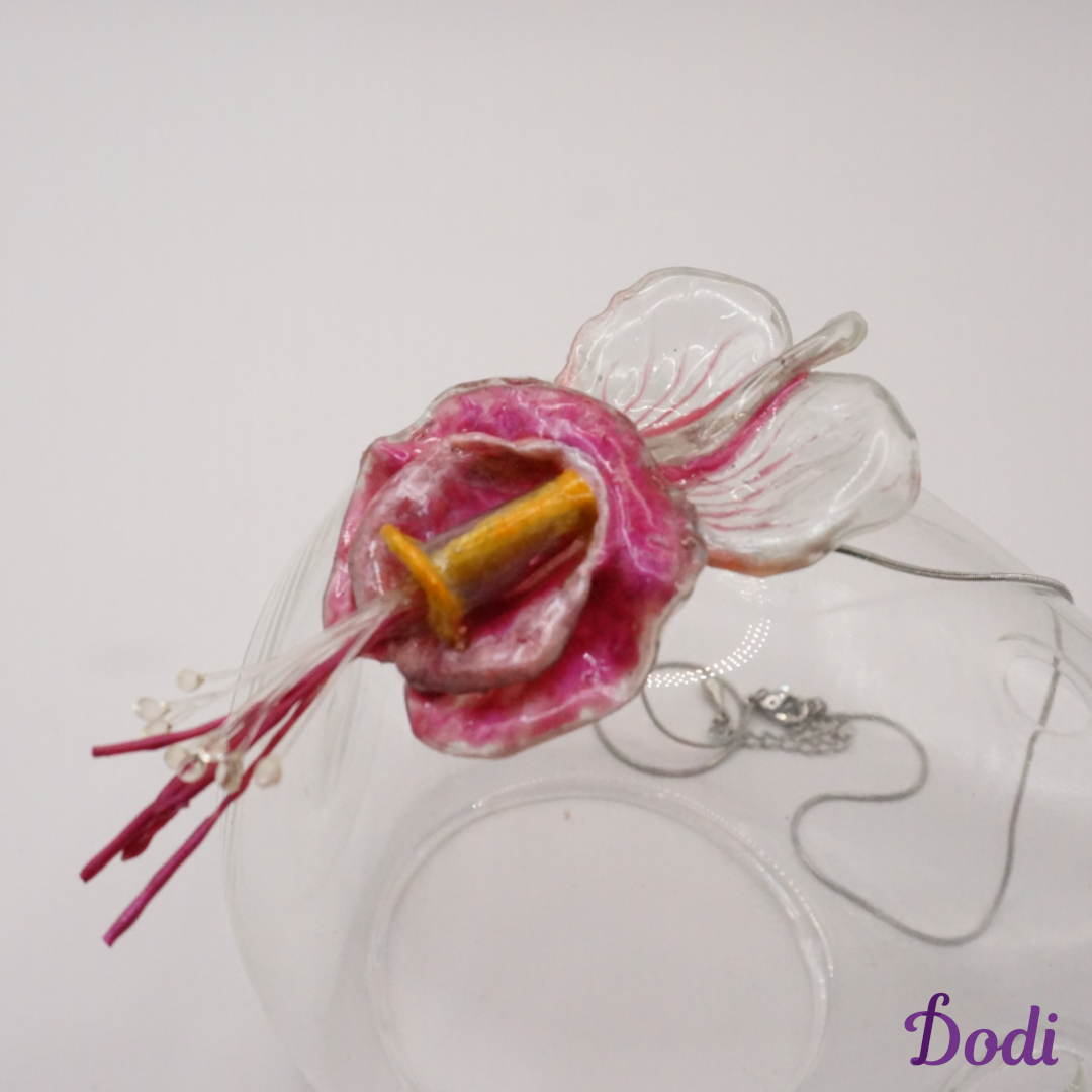 Magenta Flower Necklace
