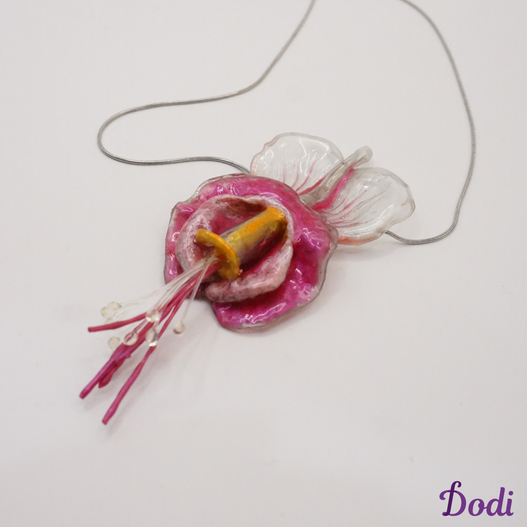 Magenta Flower Necklace