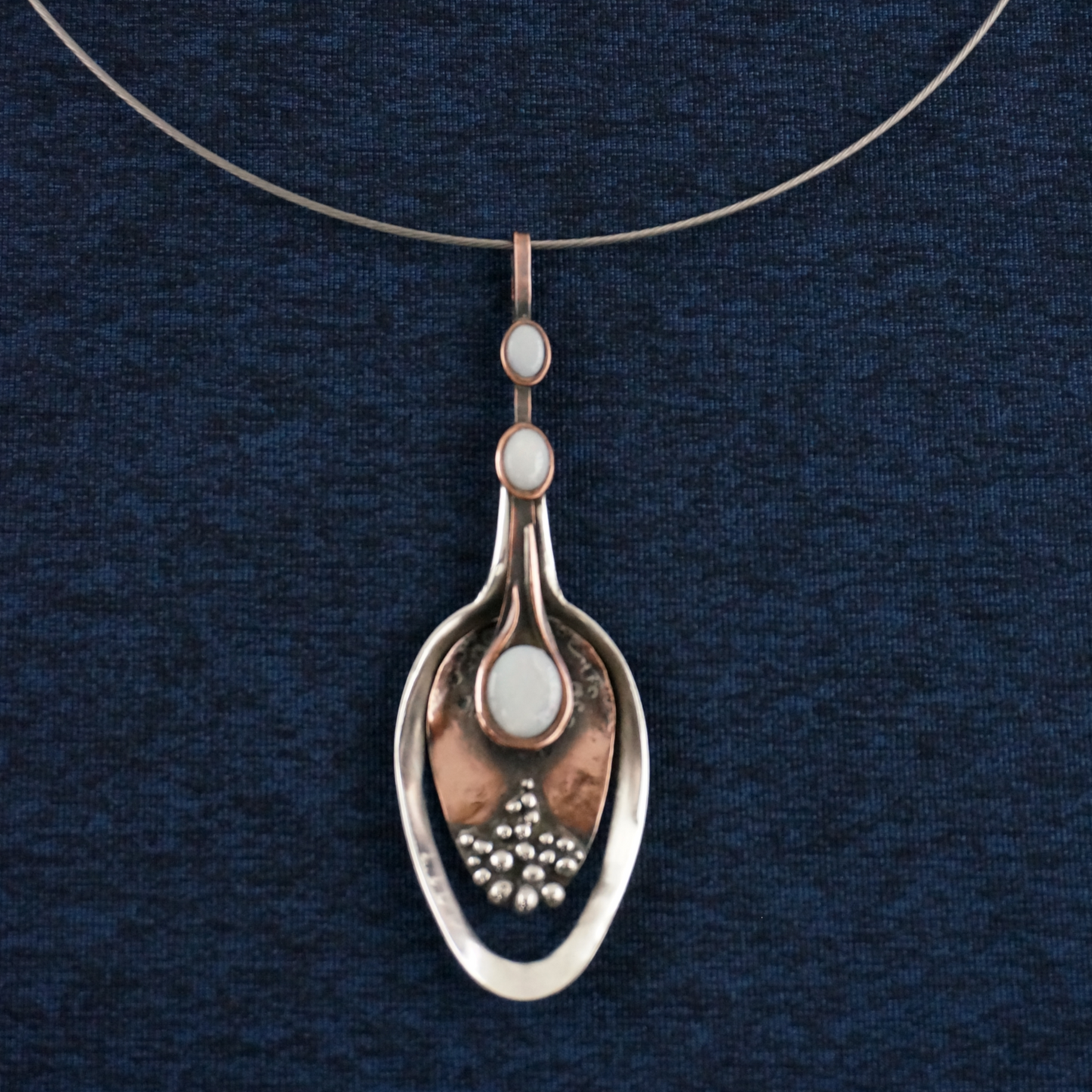 "Nature" necklace - sterling silver,copper and Opal