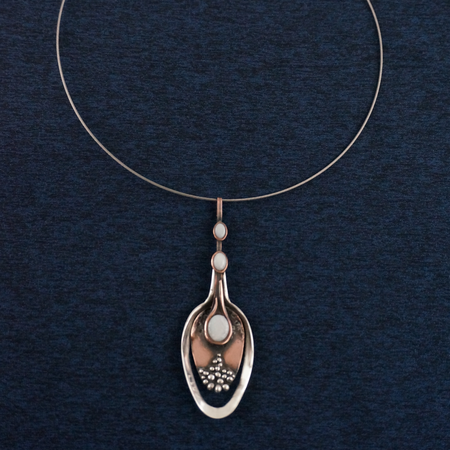 "Nature" necklace - sterling silver,copper and Opal