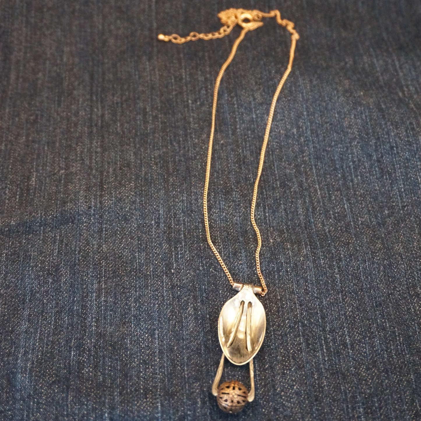 Necklace - EPNS small spoon and Copper