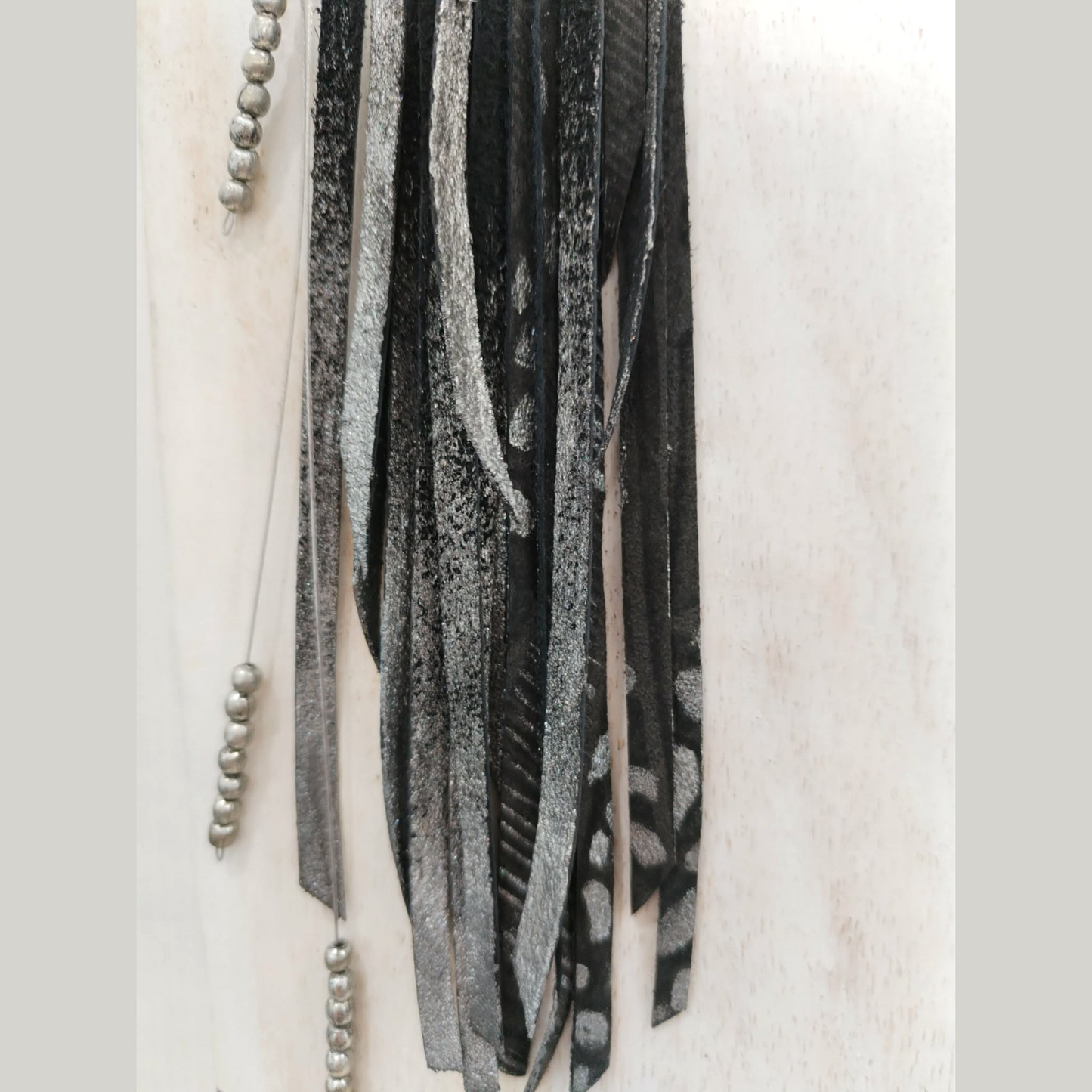 Silver Waterfall - Leather necklace